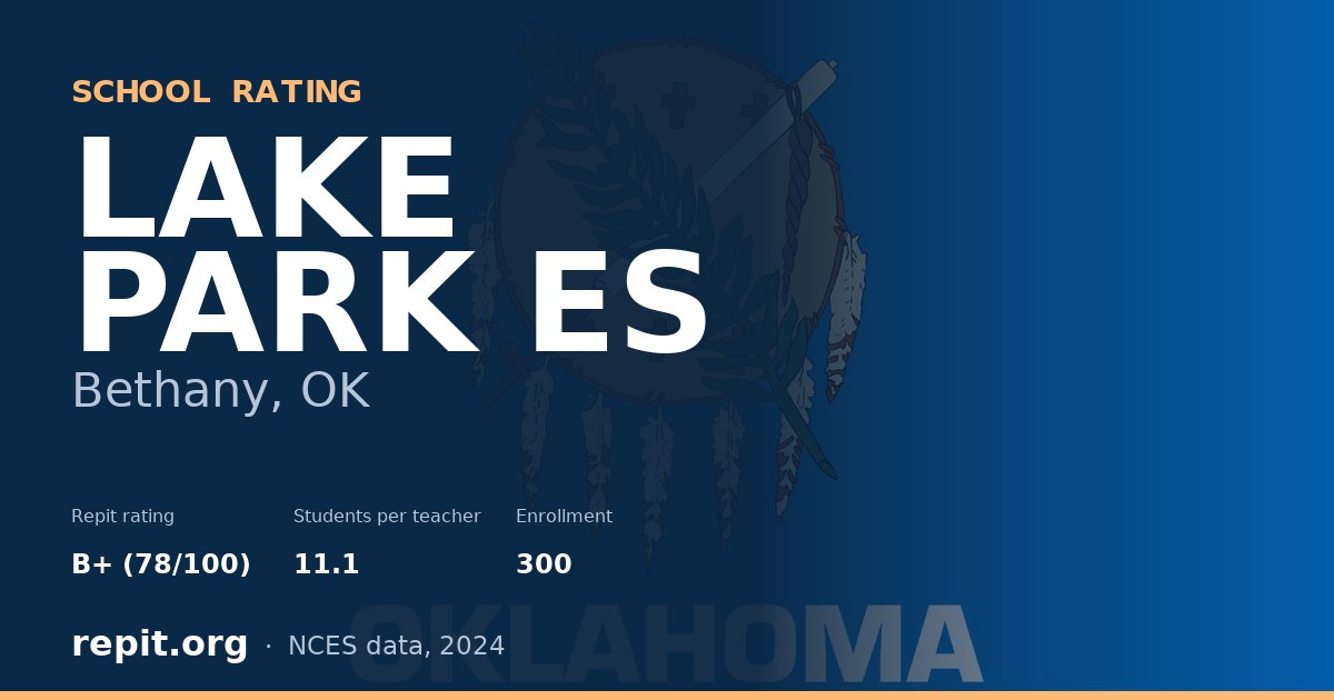 LAKE PARK ES, Bethany, OK — Repit school rating B+ (78/100)