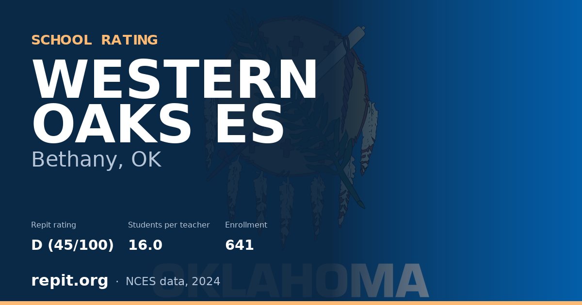 WESTERN OAKS ES, Bethany, OK — Repit school rating D (45/100)