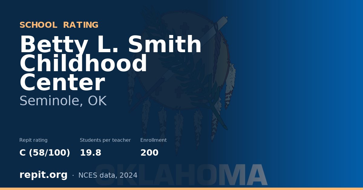 Betty L. Smith Childhood Center, Seminole, OK — Repit school rating C (58/100)
