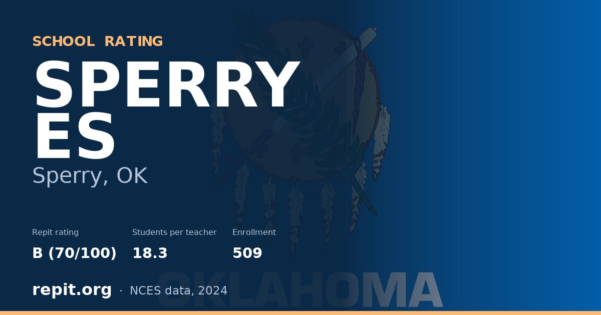 SPERRY ES, Sperry, OK — Repit school rating B (70/100)