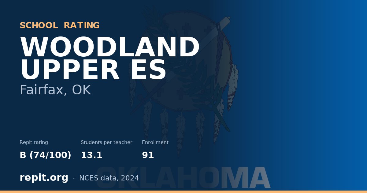 WOODLAND UPPER ES, Fairfax, OK — Repit school rating B (74/100)