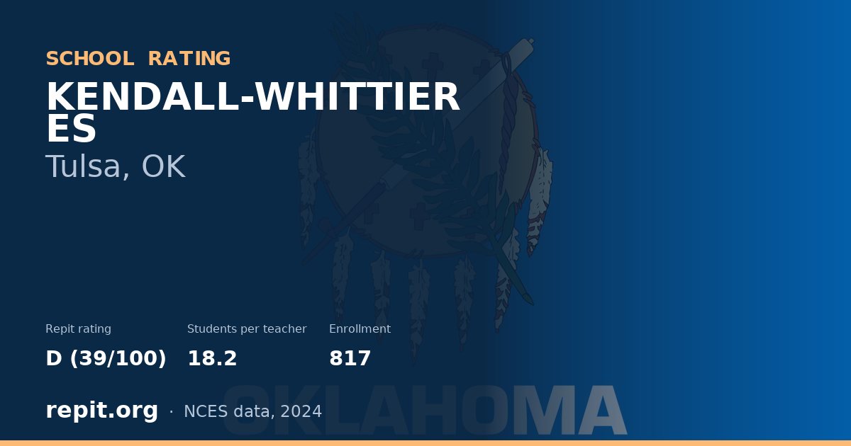 KENDALL-WHITTIER ES, Tulsa, OK — Repit school rating D (39/100)