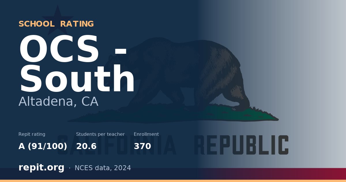 OCS - South, Altadena, CA — Repit school rating A (91/100)
