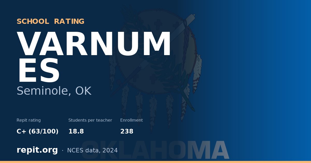 VARNUM ES, Seminole, OK — Repit school rating C+ (63/100)