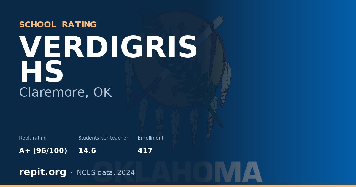 VERDIGRIS HS, Claremore, OK — Repit school rating A+ (96/100)