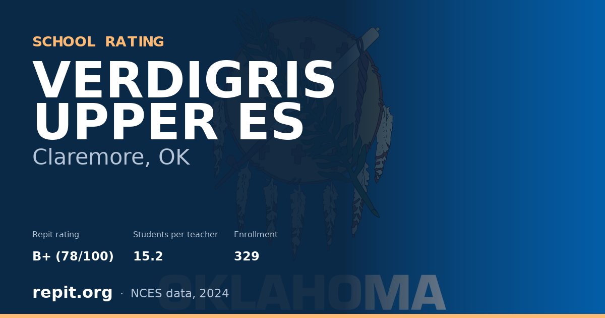 VERDIGRIS UPPER ES, Claremore, OK — Repit school rating B+ (78/100)