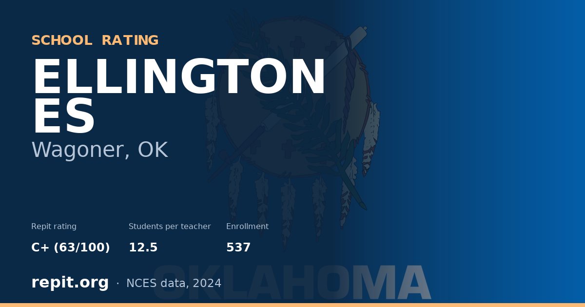 ELLINGTON ES, Wagoner, OK — Repit school rating C+ (63/100)