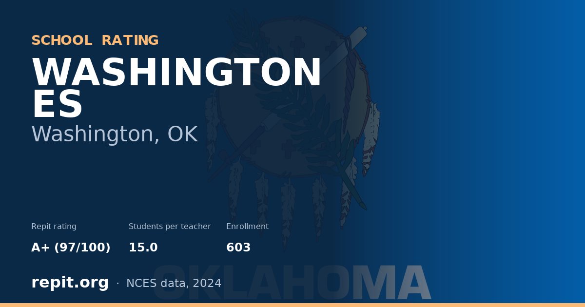 WASHINGTON ES, Washington, OK — Repit school rating A+ (97/100)