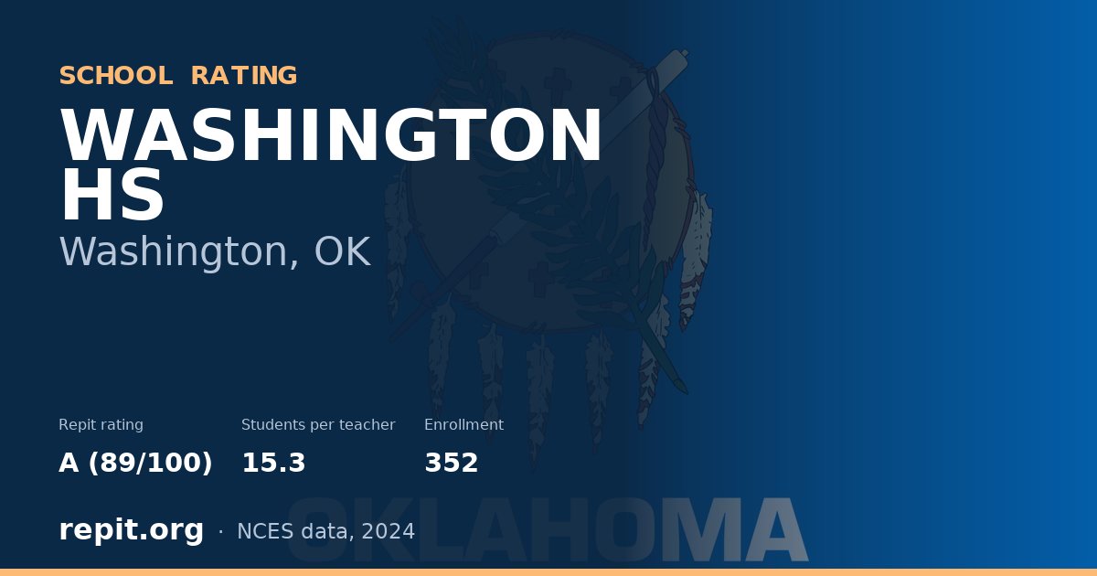 WASHINGTON HS, Washington, OK — Repit school rating A (89/100)