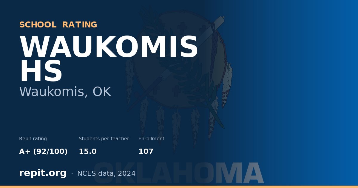WAUKOMIS HS, Waukomis, OK — Repit school rating A+ (92/100)