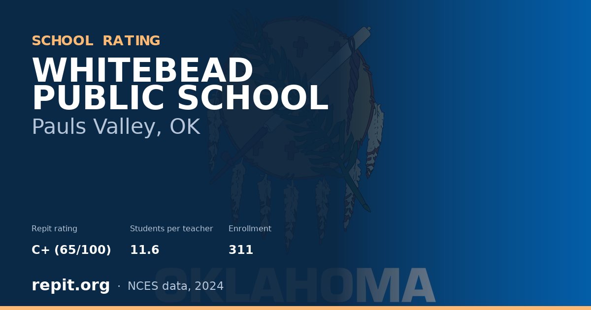 WHITEBEAD PUBLIC SCHOOL, Pauls Valley, OK — Repit school rating C+ (65/100)