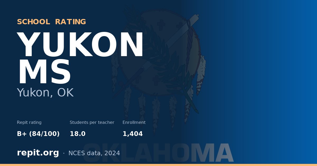 YUKON MS, Yukon, OK — Repit school rating B+ (84/100)