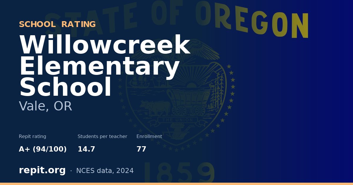 Willowcreek Elementary School, Vale, OR — Repit school rating A+ (94/100)