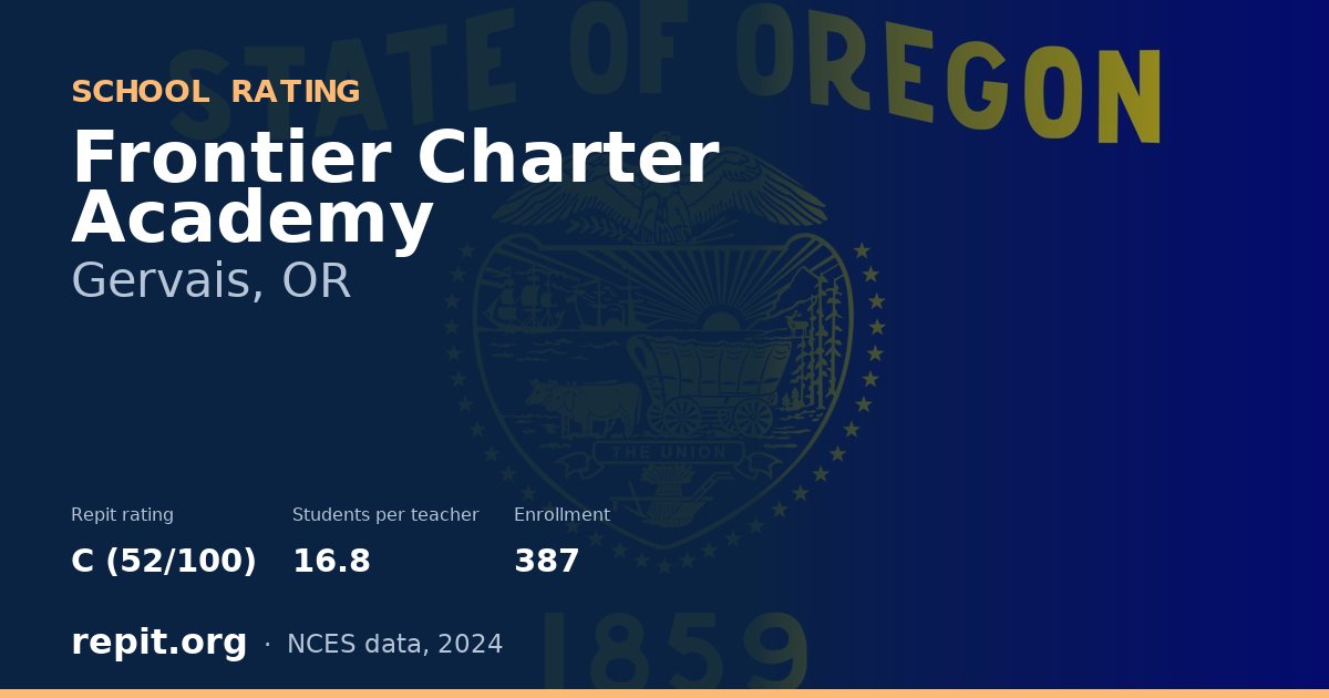 Frontier Charter Academy, Gervais, OR — Repit school rating C (52/100)