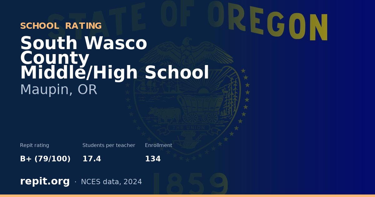 South Wasco County Middle/High School, Maupin, OR — Repit school rating B+ (79/100)