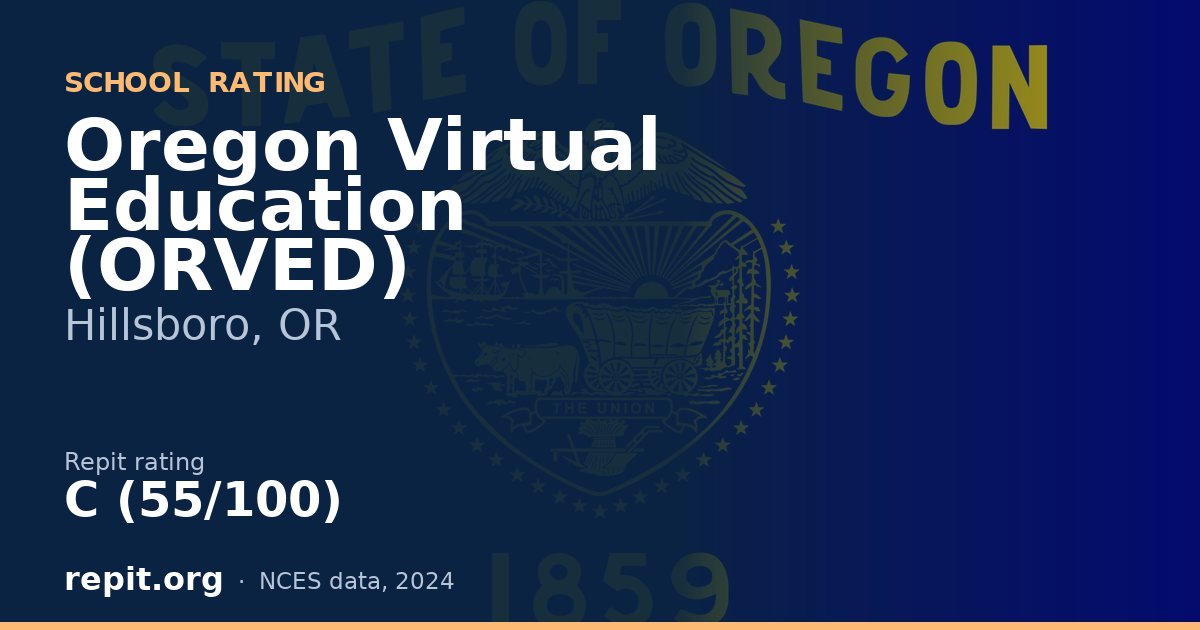Oregon Virtual Education (ORVED), Hillsboro, OR — Repit school rating C (55/100)