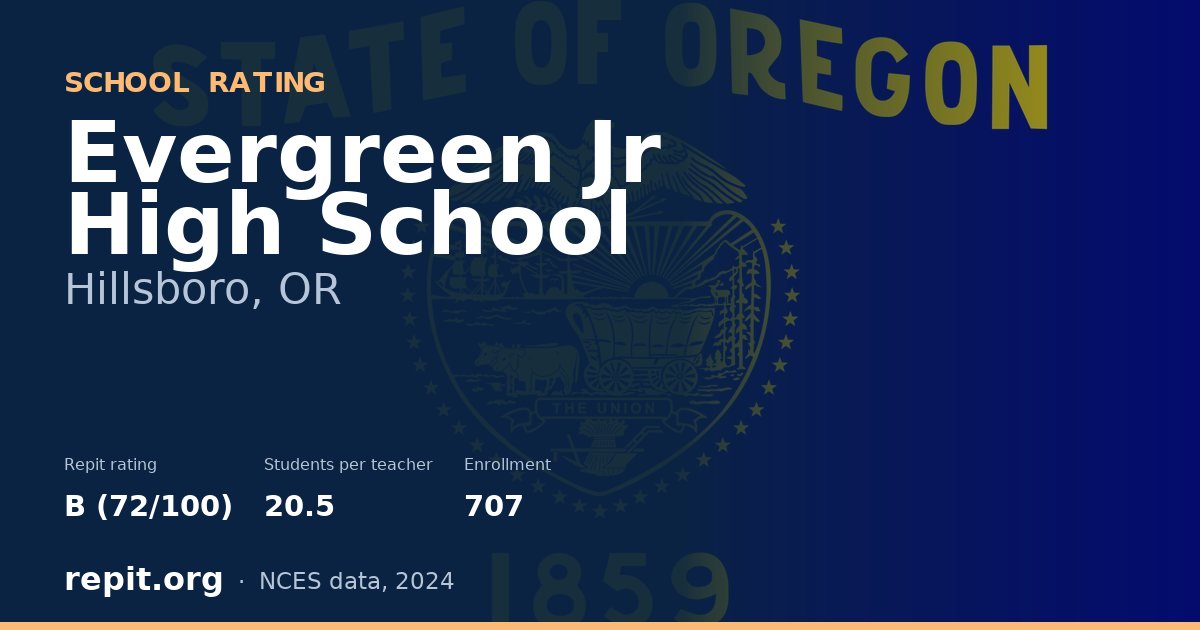 Evergreen Jr High School, Hillsboro, OR — Repit school rating B (72/100)