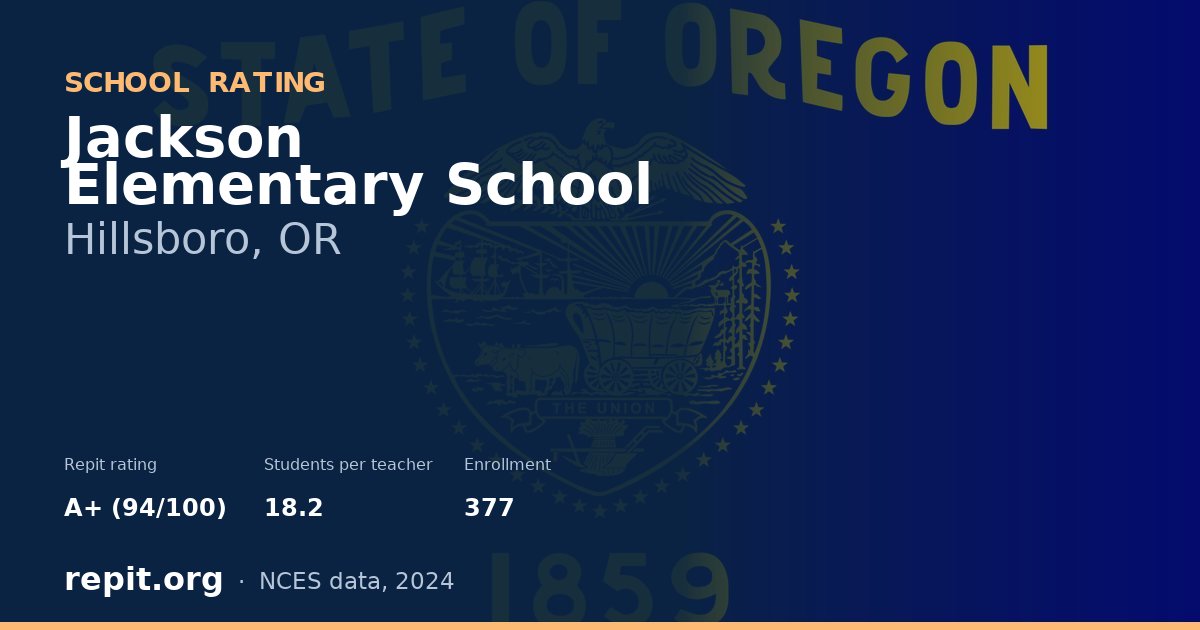 Jackson Elementary School, Hillsboro, OR — Repit school rating A+ (94/100)