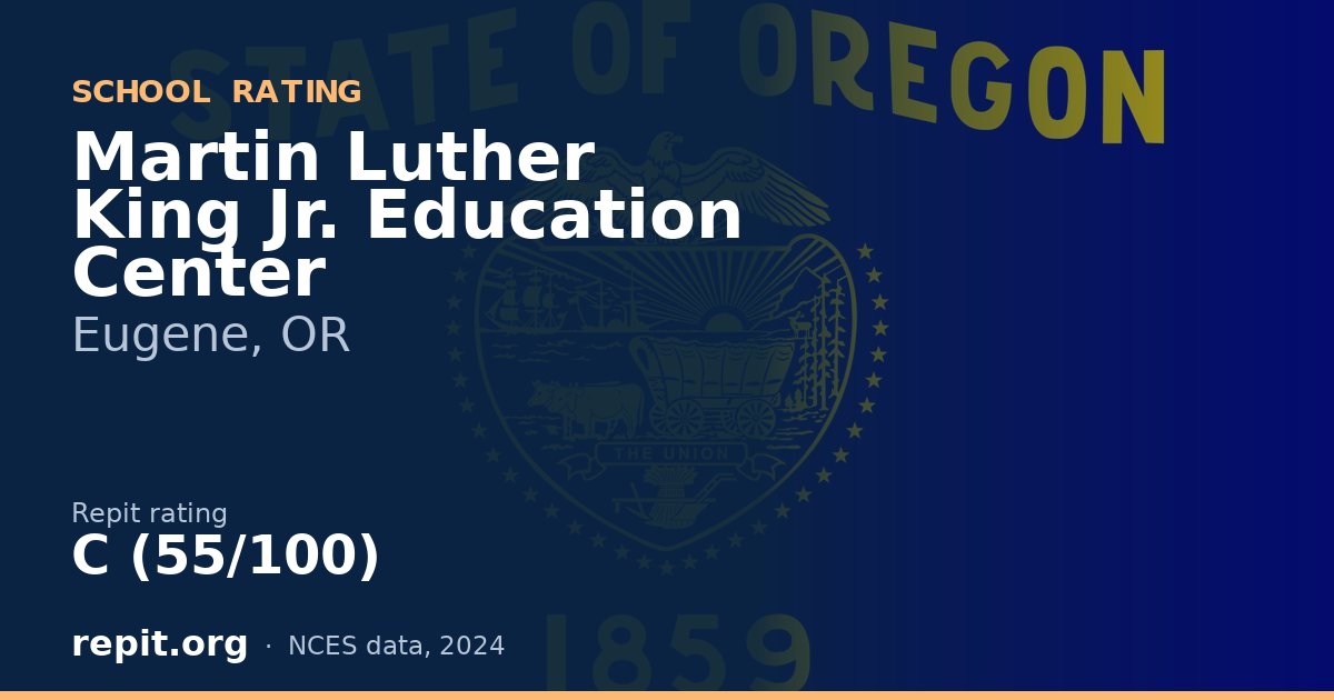 Martin Luther King Jr. Education Center, Eugene, OR — Repit school rating C (55/100)