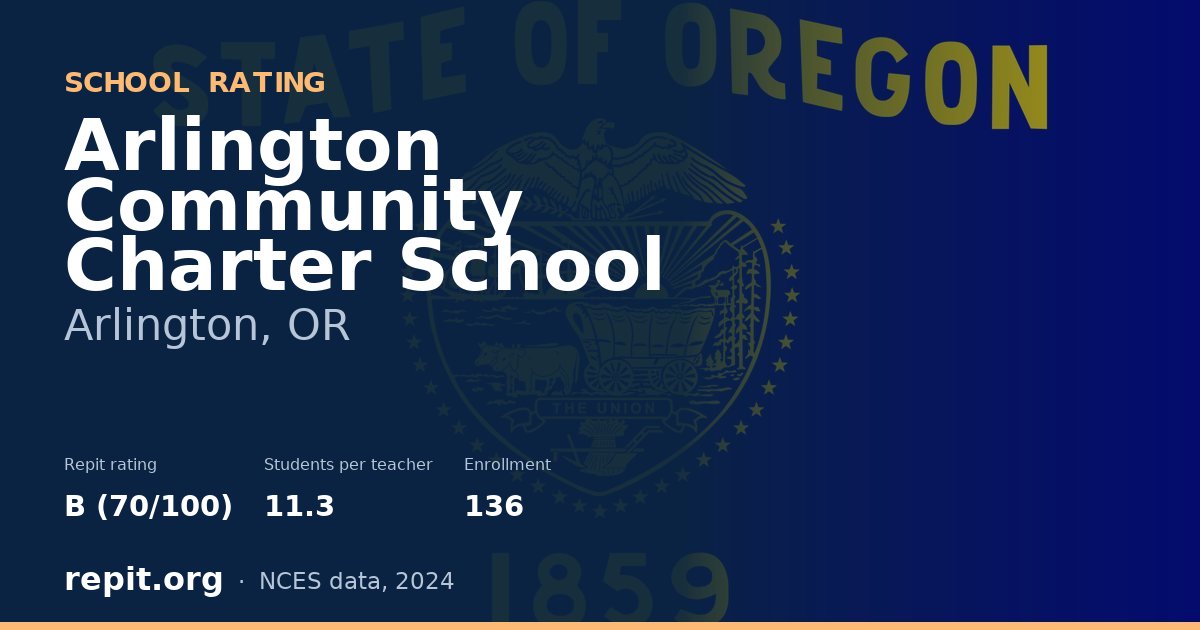 Arlington Community Charter School, Arlington, OR — Repit school rating B (70/100)