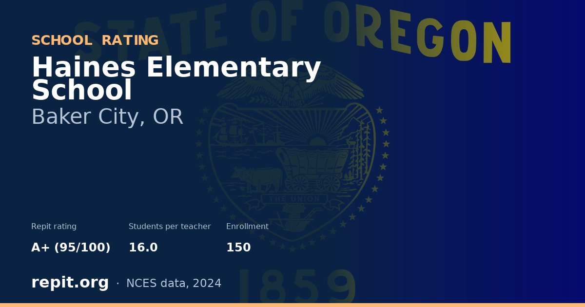 Haines Elementary School, Baker City, OR — Repit school rating A+ (95/100)