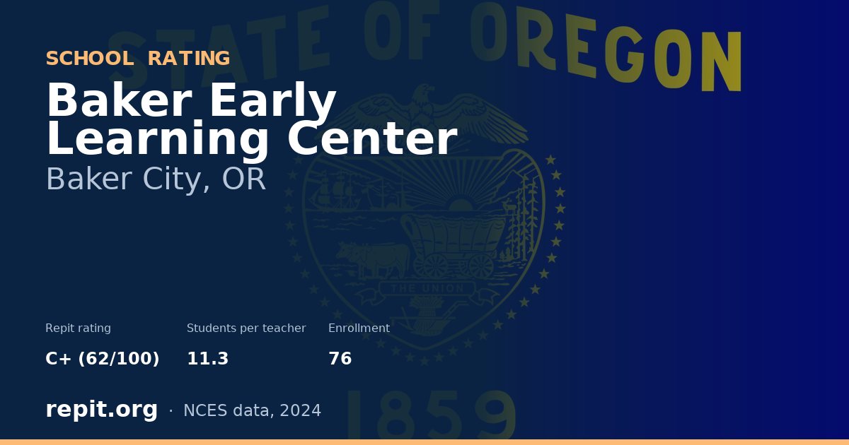 Baker Early Learning Center, Baker City, OR — Repit school rating C+ (62/100)