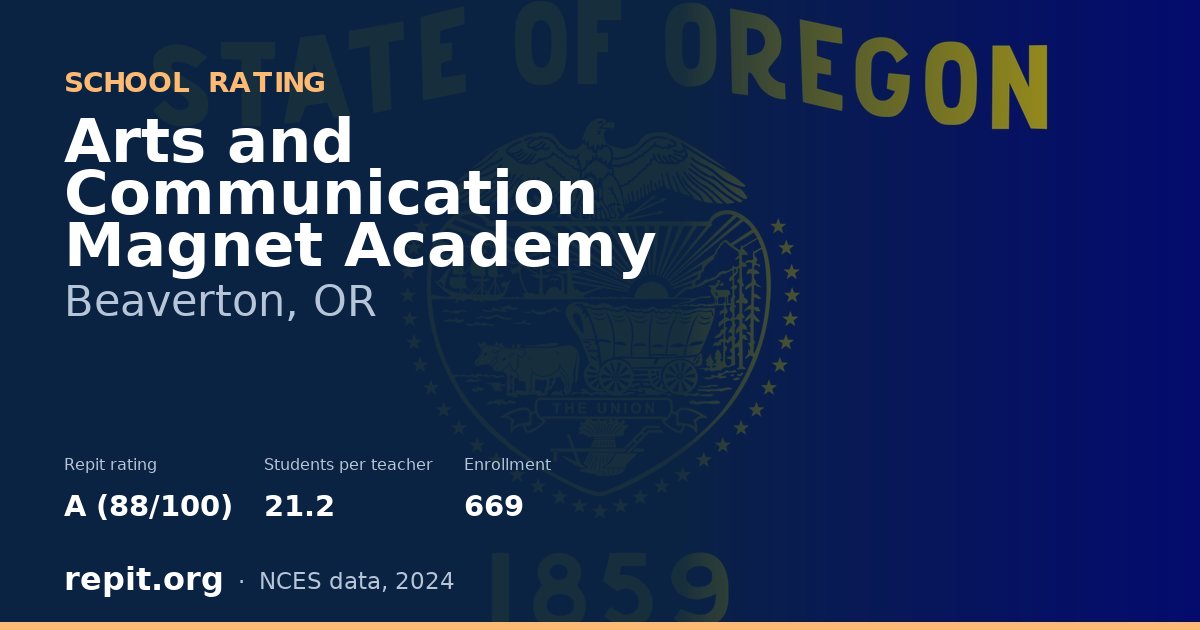 Arts and Communication Magnet Academy, Beaverton, OR — Repit school rating A (88/100)