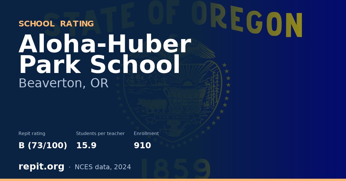 Aloha-Huber Park School, Beaverton, OR — Repit school rating B (73/100)