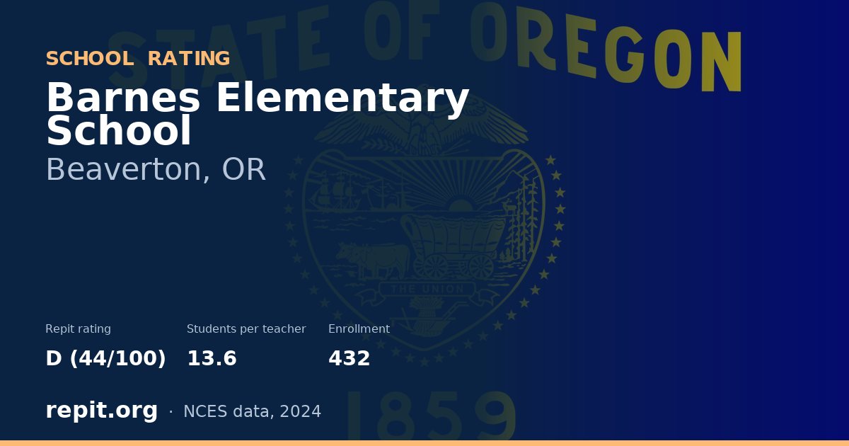 Barnes Elementary School, Beaverton, OR — Repit school rating D (44/100)