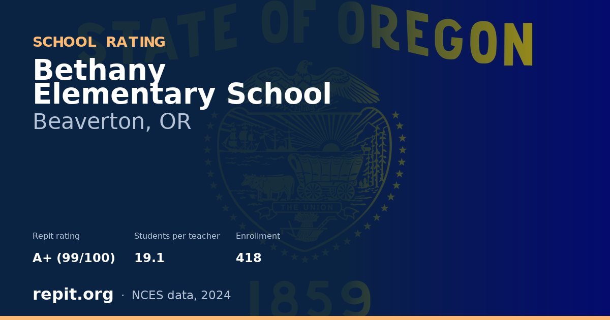 Bethany Elementary School, Beaverton, OR — Repit school rating A+ (99/100)