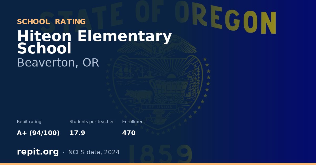 Hiteon Elementary School, Beaverton, OR — Repit school rating A+ (94/100)