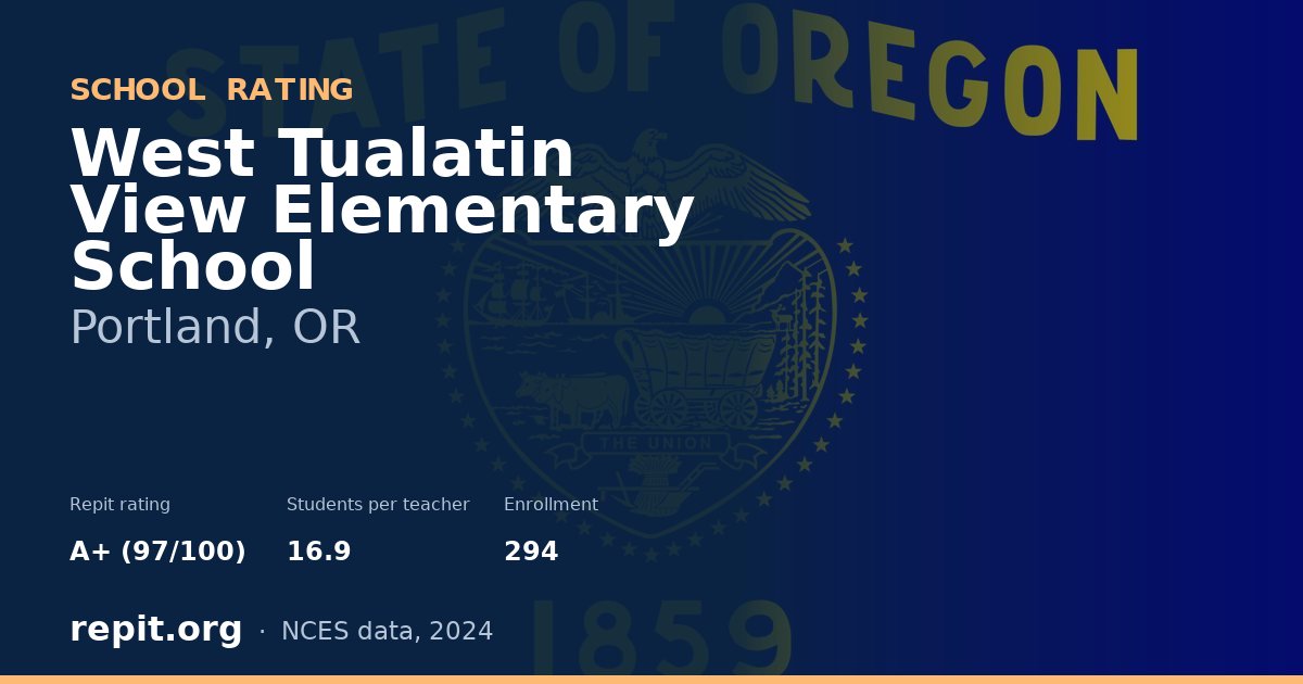 West Tualatin View Elementary School, Portland, OR — Repit school rating A+ (97/100)
