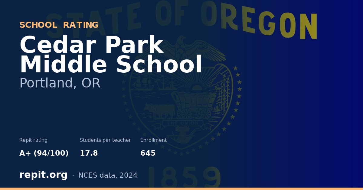 Cedar Park Middle School, Portland, OR — Repit school rating A+ (94/100)