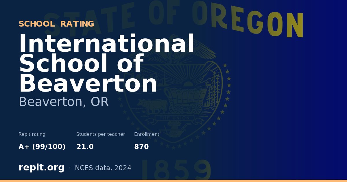 International School of Beaverton, Beaverton, OR — Repit school rating A+ (99/100)