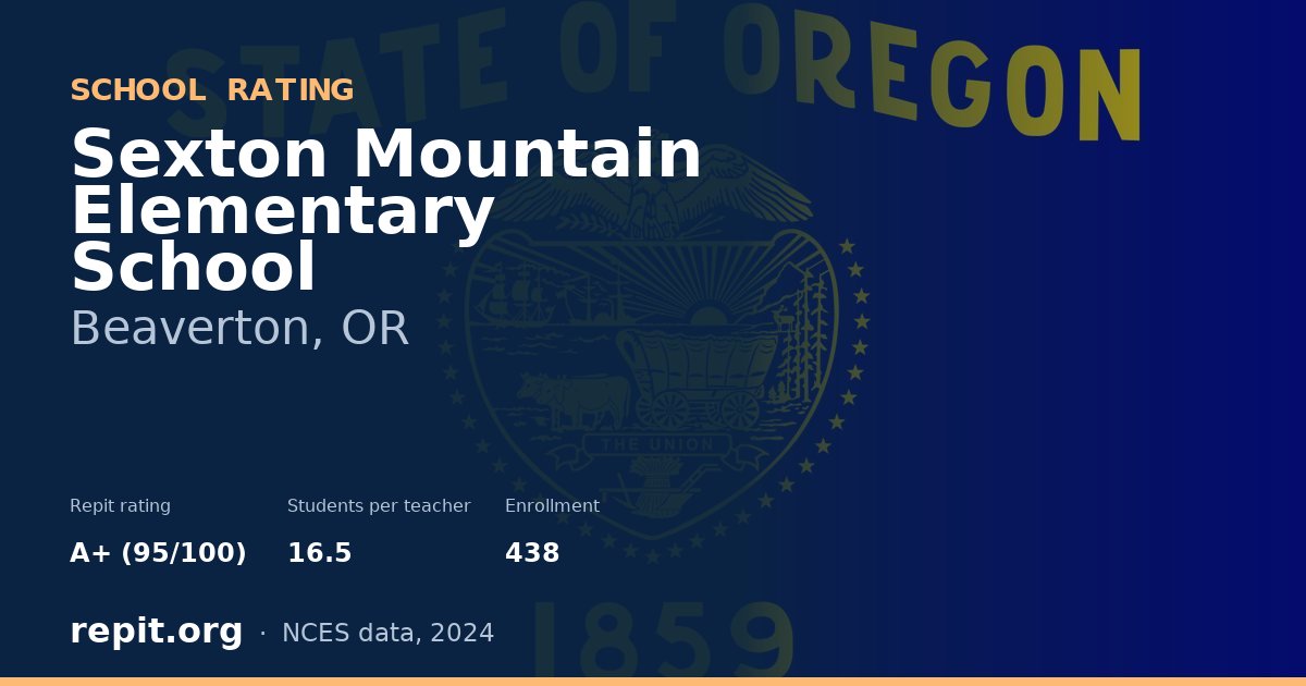 Sexton Mountain Elementary School, Beaverton, OR — Repit school rating A+ (95/100)