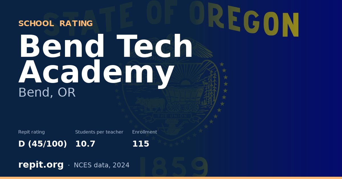 Bend Tech Academy, Bend, OR — Repit school rating D (45/100)