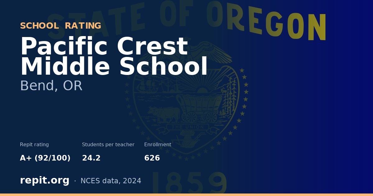 Pacific Crest Middle School, Bend, OR — Repit school rating A+ (92/100)