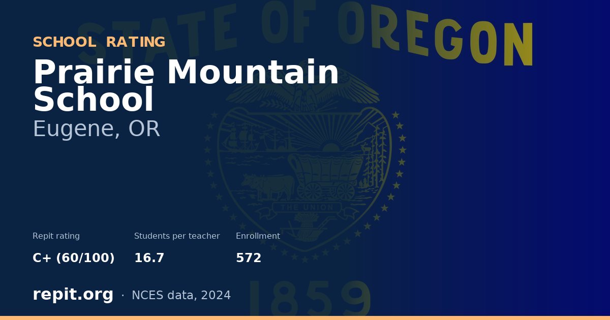 Prairie Mountain School, Eugene, OR — Repit school rating C+ (60/100)