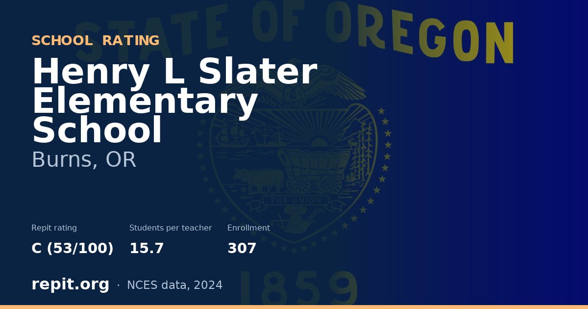 Henry L Slater Elementary School, Burns, OR — Repit school rating C (53/100)