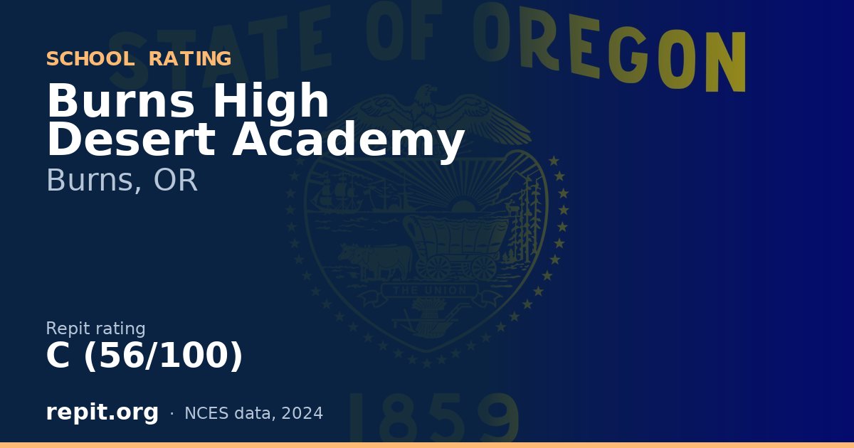Burns High Desert Academy, Burns, OR — Repit school rating C (56/100)