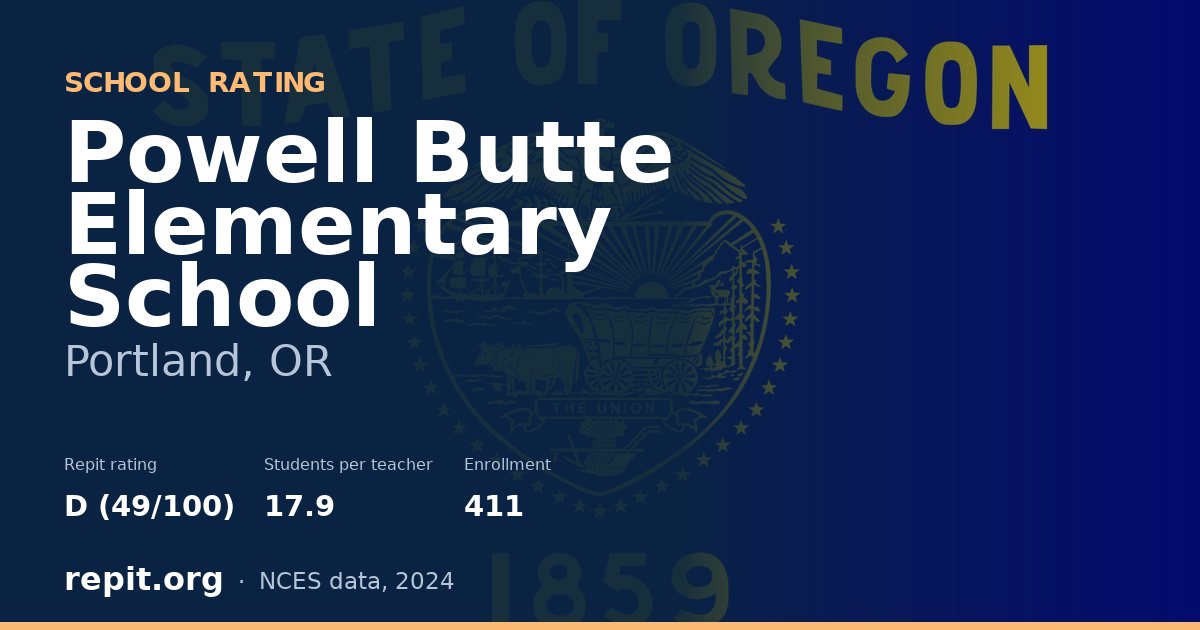 Powell Butte Elementary School, Portland, OR — Repit school rating D (49/100)