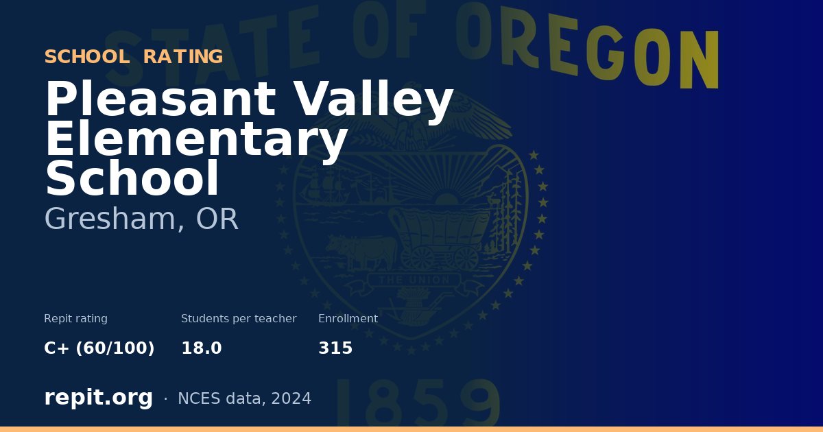 Pleasant Valley Elementary School, Gresham, OR — Repit school rating C+ (60/100)