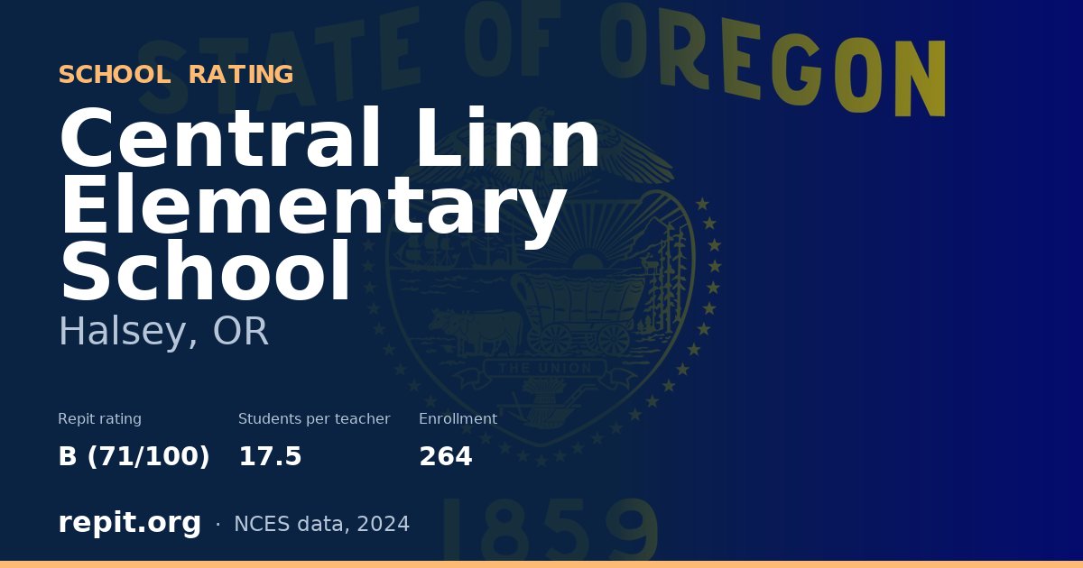 Central Linn Elementary School, Halsey, OR — Repit school rating B (71/100)