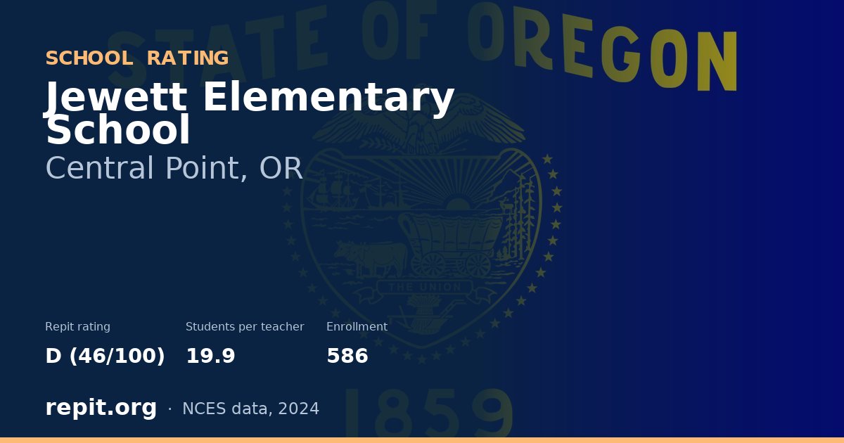 Jewett Elementary School, Central Point, OR — Repit school rating D (46/100)