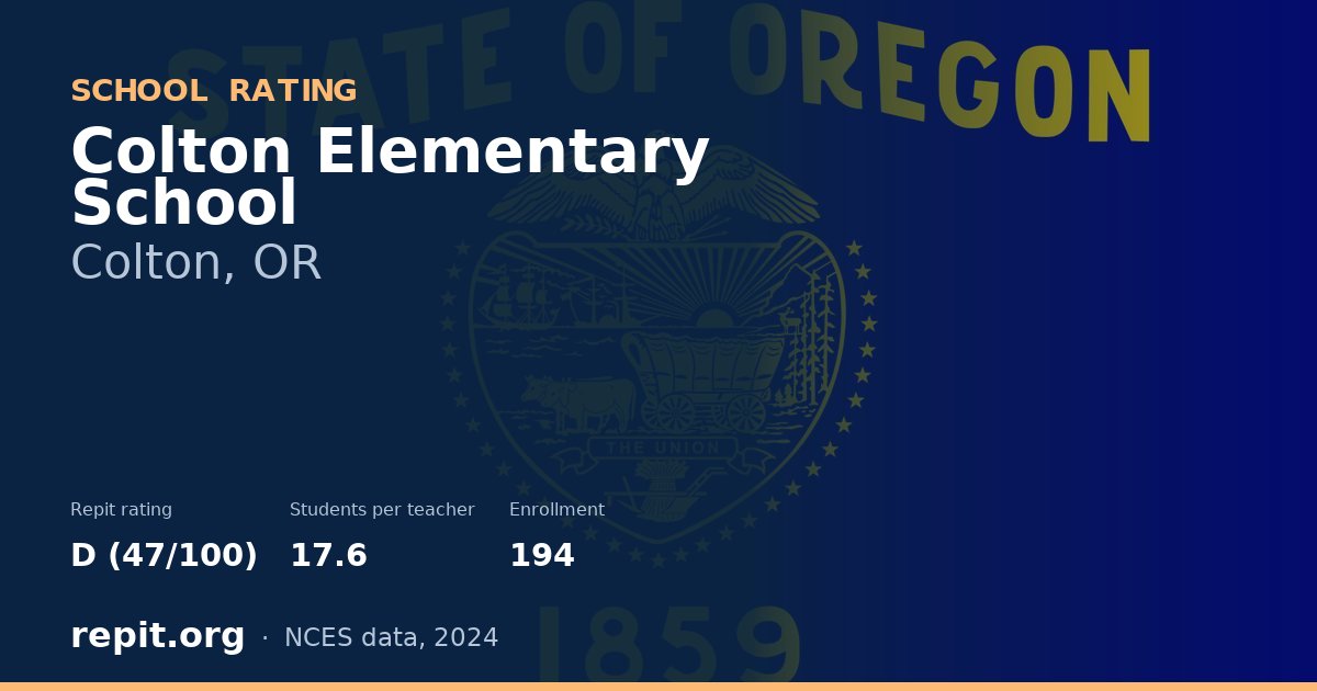 Colton Elementary School, Colton, OR — Repit school rating D (47/100)
