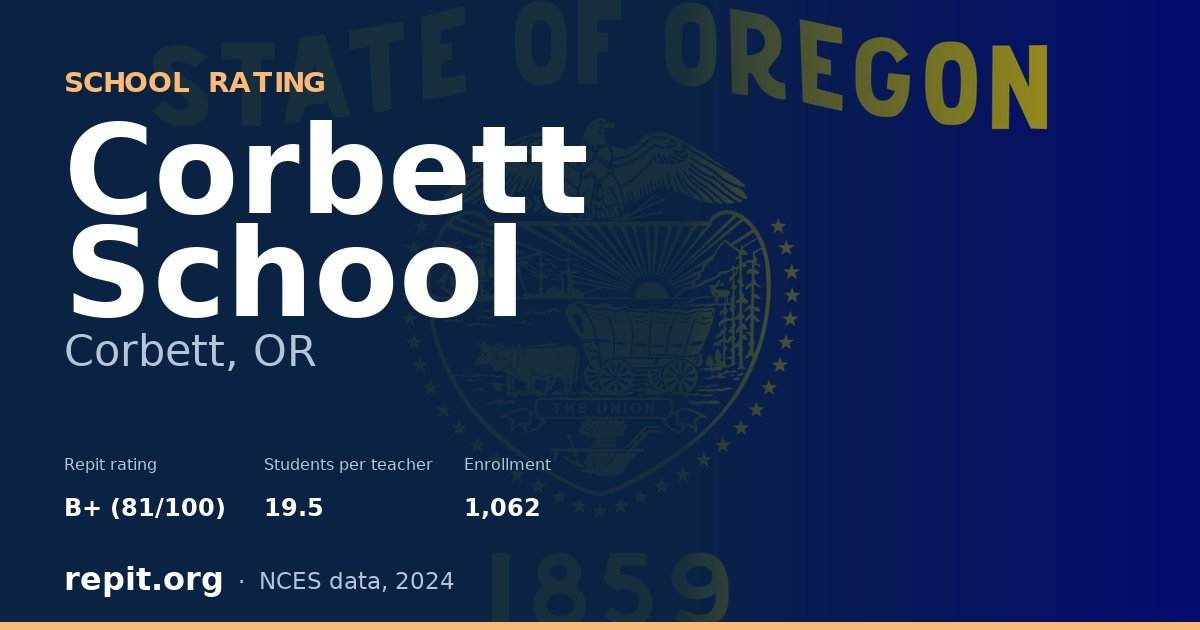 Corbett School, Corbett, OR — Repit school rating B+ (81/100)