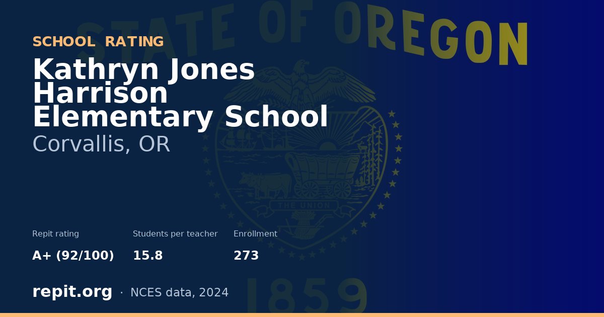 Kathryn Jones Harrison Elementary School, Corvallis, OR — Repit school rating A+ (92/100)