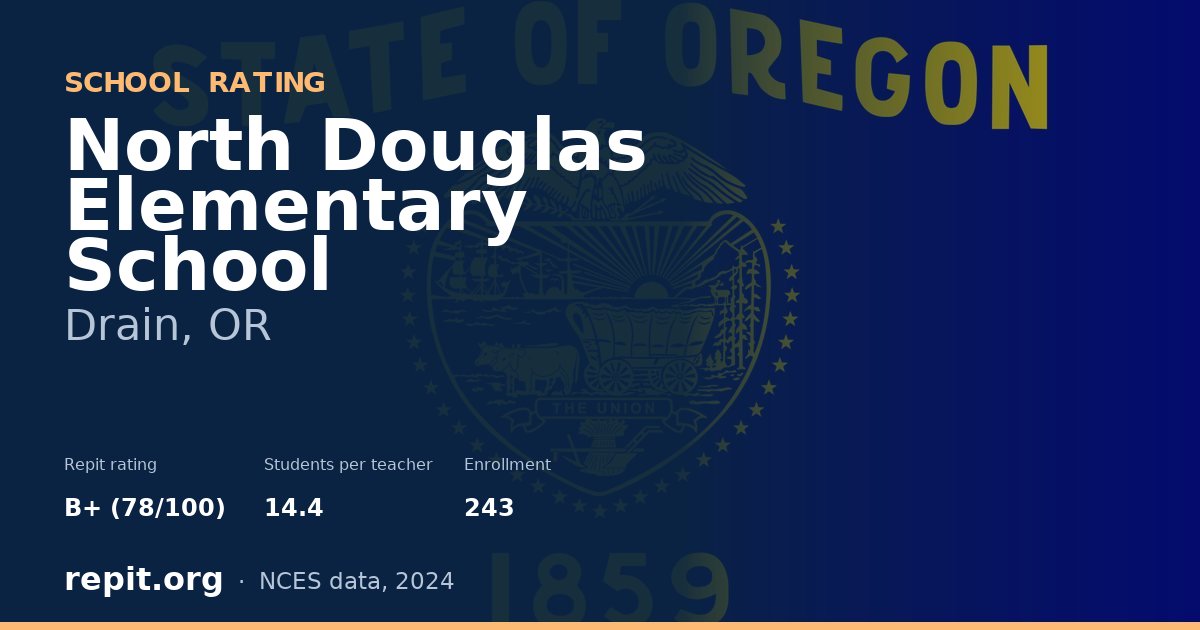 North Douglas Elementary School, Drain, OR — Repit school rating B+ (78/100)