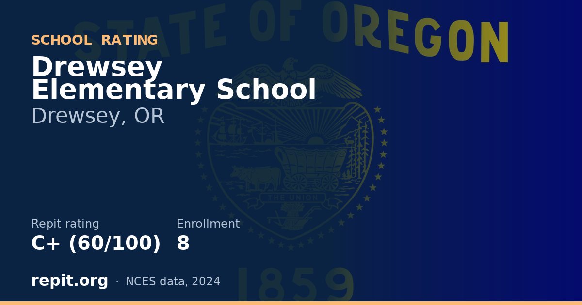 Drewsey Elementary School, Drewsey, OR — Repit school rating C+ (60/100)