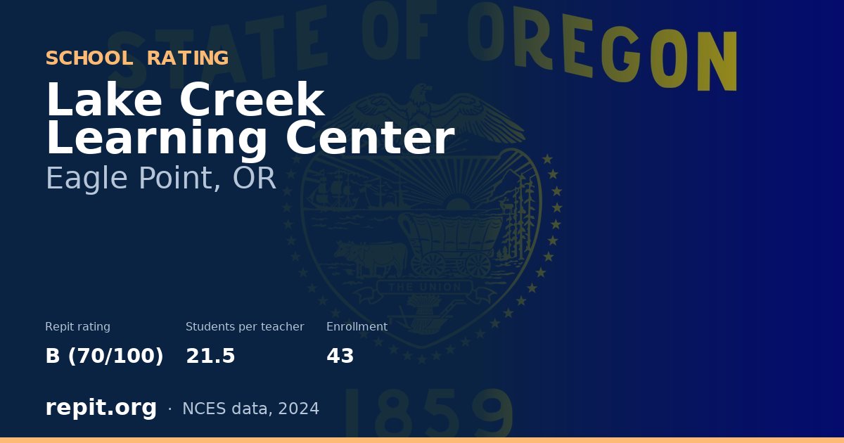 Lake Creek Learning Center, Eagle Point, OR — Repit school rating B (70/100)